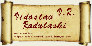 Vidoslav Radulaški vizit kartica